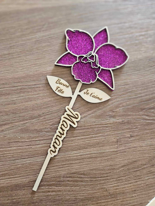 Orchidée en bois